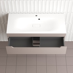 Style Line Тумба под раковину Остин 100 подвесная тауп темный – фотография-5